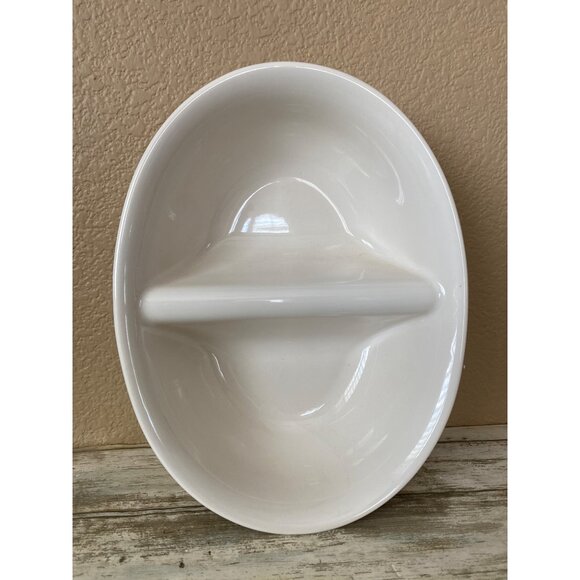 Vintage 2002 Pfaltzgraff Snow Bear 10" Divided Serving Dish Pre-owned No Box - Picture 3 of 10